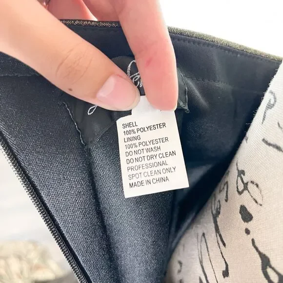 La Femme Curve NWT Metallic 28878 One Shoulder Long Sleeve Gown Black Gold 12 - Picture 6 of 7